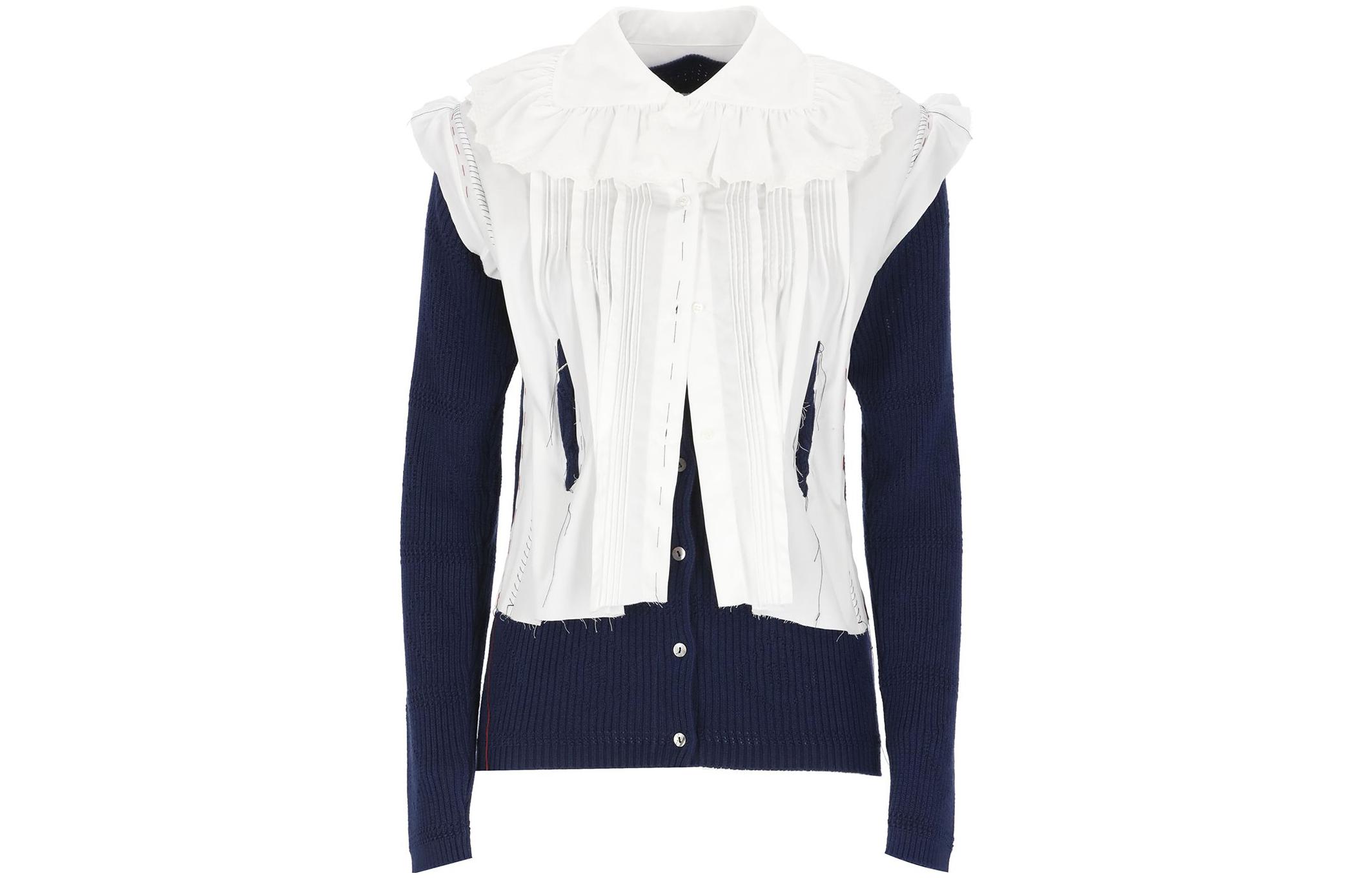 (Women) Maison Margiela SS22  Blue Wool Knit Cardigan Jacket S51HA1184S17981470F