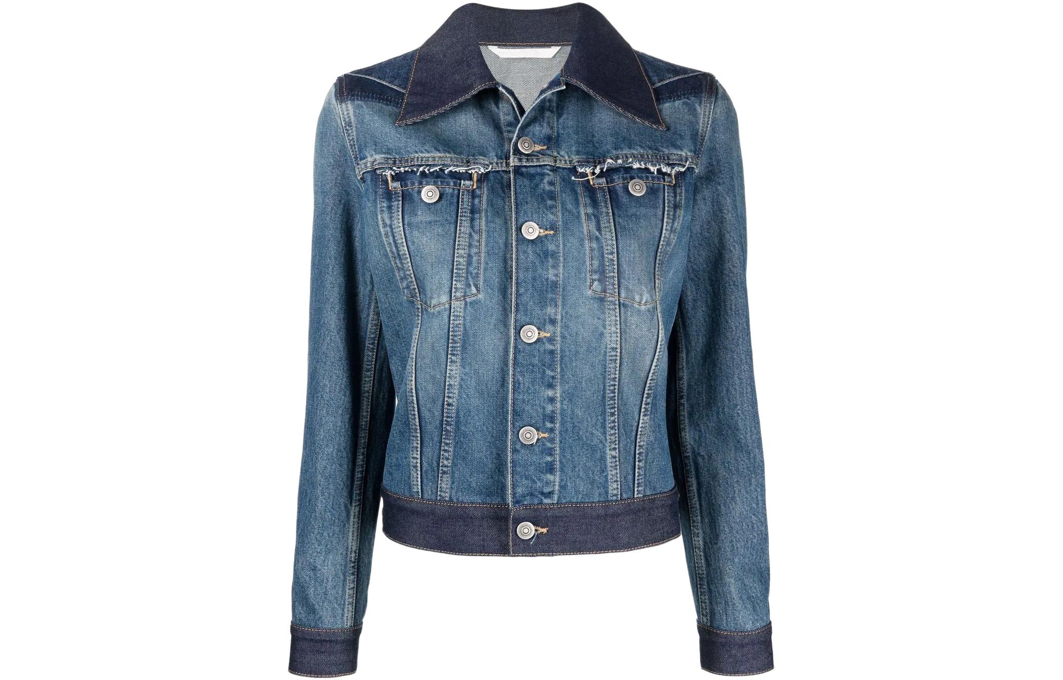 (Women) Maison Margiela SS22  Colorblock Denim Jacket Blue S51AM0466S30561979