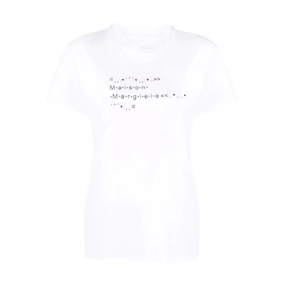 (Women) Maison Margiela SS22 Logo Print White Short Sleeve T-Shirt. S51GC0515S22816100