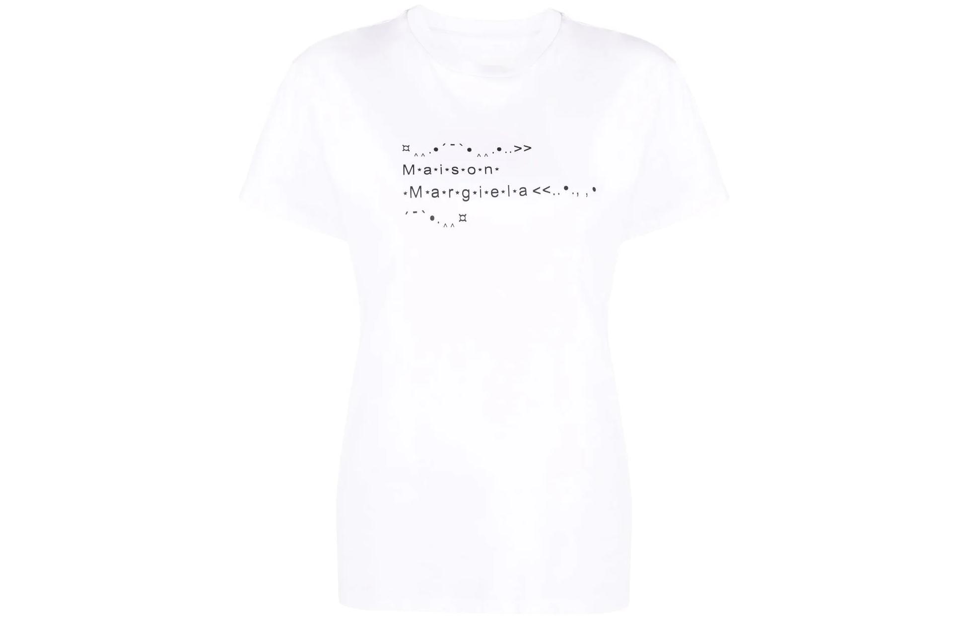 Order (W) Maison Margiela SS22 Kaos Putih Lengan Pendek dengan Logo Print. S51GC0515S22816100