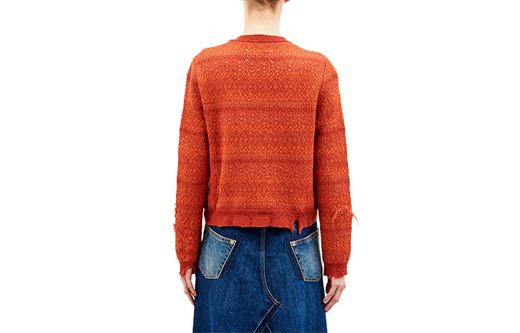 Lookbook (W) Maison Margiela SS22 Suéter de Lana Colorblock Naranja S51HA1179S18004001F