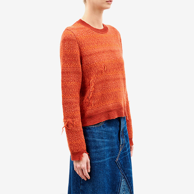 Shop (W) Maison Margiela SS22 Suéter de Lana Colorblock Naranja S51HA1179S18004001F