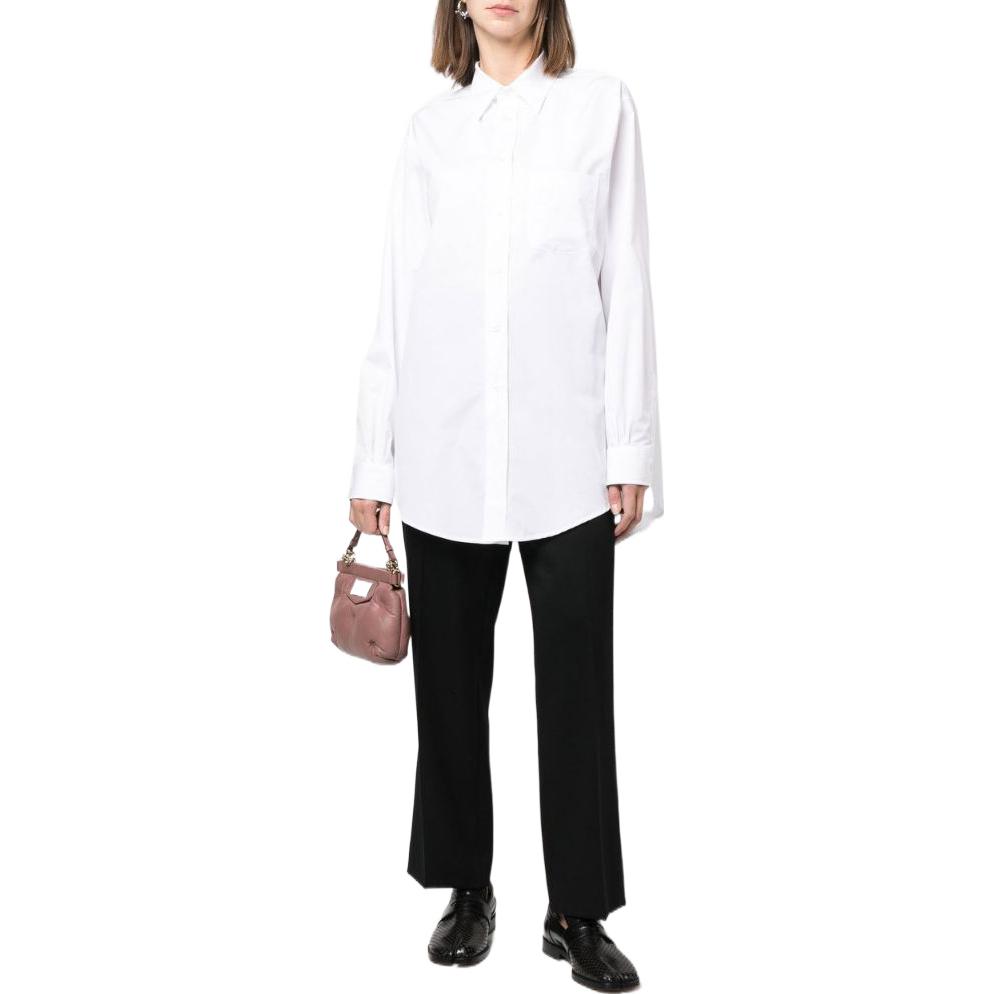 Lookbook (W) Maison Margiela SS22 白色纯棉长袖中长款衬衫 SI0DL0001S52245100