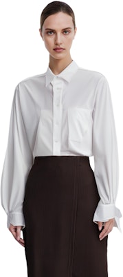 (W) Maison Margiela SS22 白色纯棉长袖中长款衬衫 SI0DL0001S52245100 Cheap (W) Maison Margiela SS22 白色纯棉长袖中长款衬衫 SI0DL0001S52245100