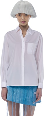 (W) Maison Margiela SS22 白色纯棉长袖中长款衬衫 SI0DL0001S52245100 1