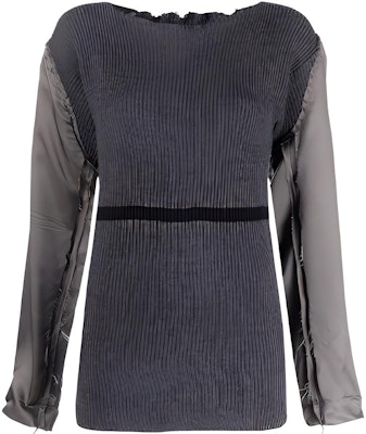 (W) Maison Margiela SS22 Suéter Ajustado Gris con Mangas Contrastadas para Mujer S31HA0831S17903860 Buy (W) Maison Margiela SS22 Suéter Ajustado Gris con Mangas Contrastadas para Mujer S31HA0831S17903860