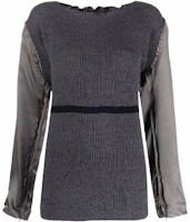 Order (Women) Maison Margiela SS22 Distressed Contrast Sleeve Slim Knit Pullover Women Grey S31HA0831S17903860
