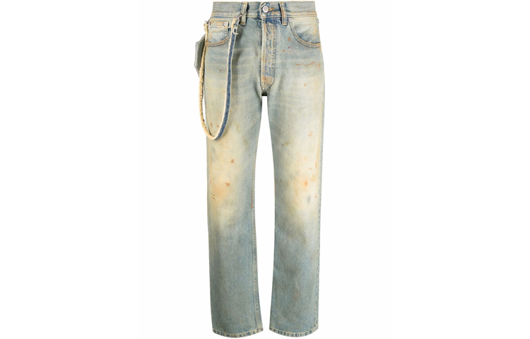 (Women) Maison Margiela SS22 Distressed Straight Leg Jeans Women Blue Denim. S31LA0068S30561975