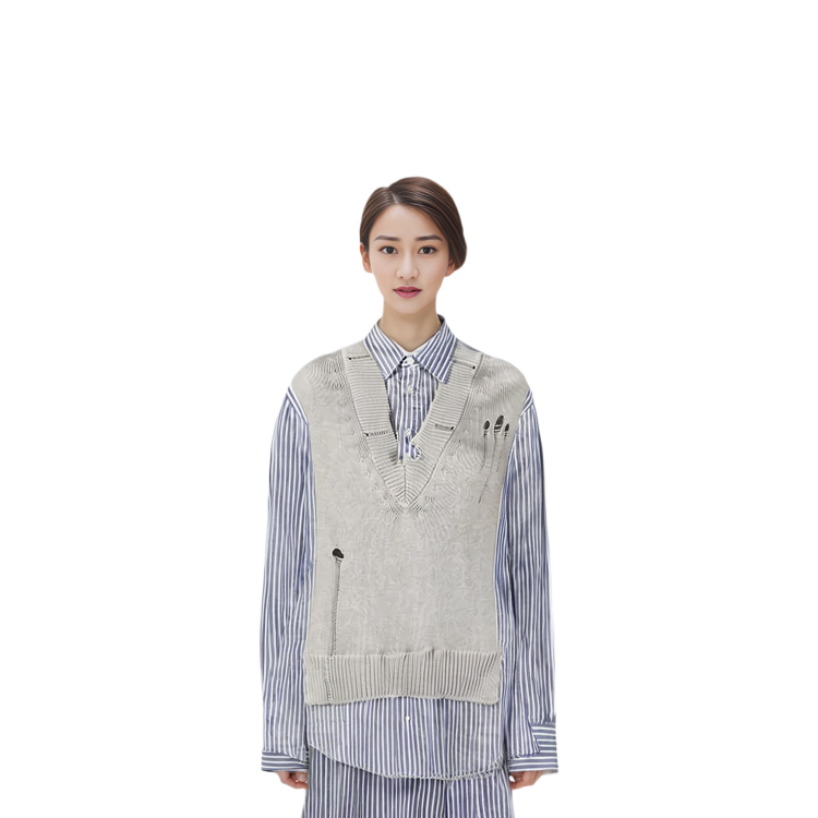 Details for (W) Maison Margiela SS22 藍白層次針織長袖上衣 S51DL0394S54773