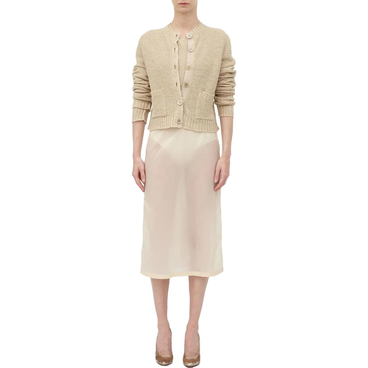 Lookbook (W) Maison Margiela SS23 Baju Lengan Panjang Beige Rajut dengan Poket. S51HP0004S18200-113