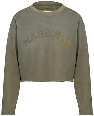 (W) Maison Margiela SS23 Sudadera Verde Oliva Crop con Letras de Manga Larga S51GU0123S25580-740 Buy (W) Maison Margiela SS23 Sudadera Verde Oliva Crop con Letras de Manga Larga S51GU0123S25580-740