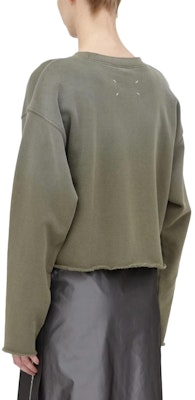 (W) Maison Margiela SS23 Sudadera Verde Oliva Crop con Letras de Manga Larga S51GU0123S25580-740 Shop (W) Maison Margiela SS23 Sudadera Verde Oliva Crop con Letras de Manga Larga S51GU0123S25580-740
