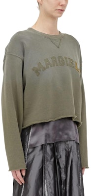 (W) Maison Margiela SS23 Sudadera Verde Oliva Crop con Letras de Manga Larga S51GU0123S25580-740 Purchase (W) Maison Margiela SS23 Sudadera Verde Oliva Crop con Letras de Manga Larga S51GU0123S25580-740