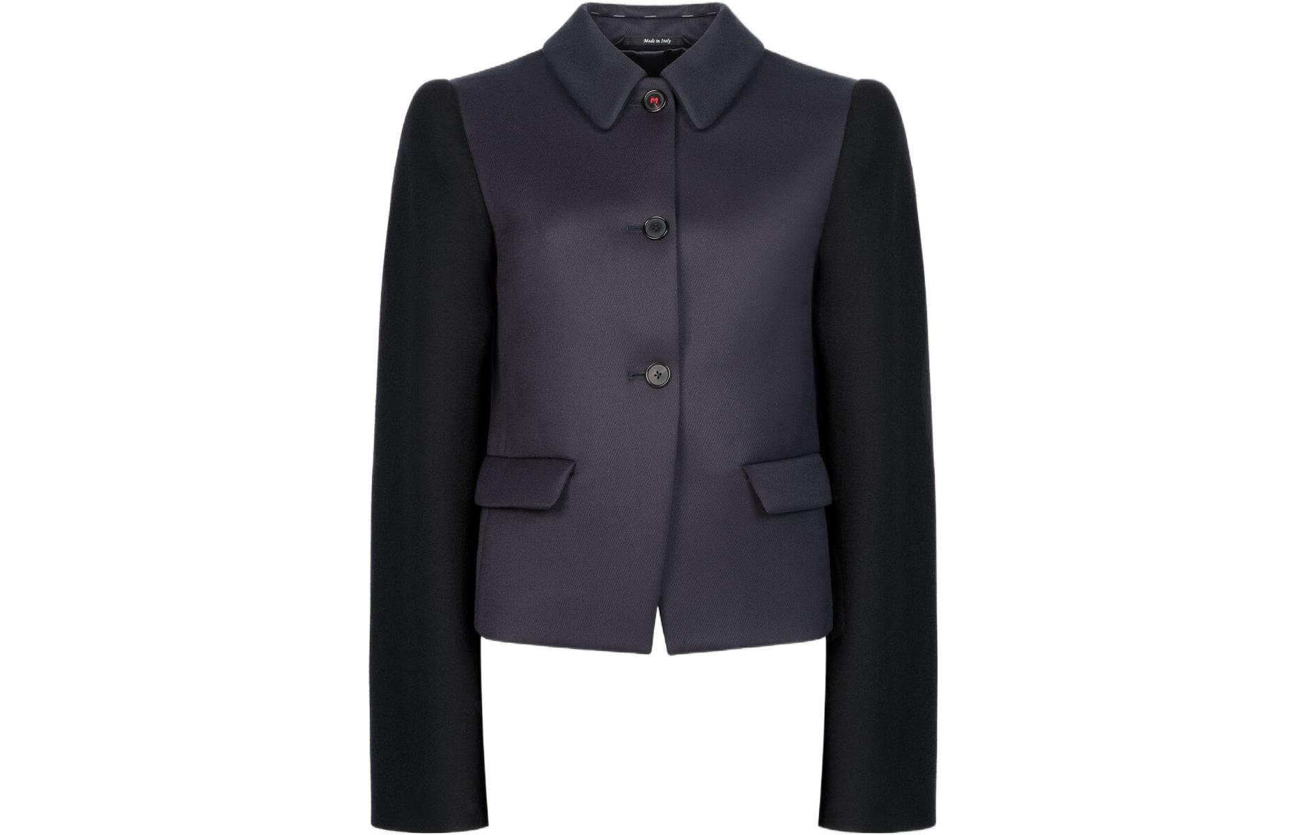 (Women) Maison Margiela SS23 Wool Twill Navy Blazer Jacket for Women Navy Blue SI0BN0004S54881-511