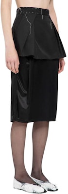 (W) Maison Margiela SS24 黑色中长裙带针脚细节休闲风格 S51ME0021S78413900 Shop (W) Maison Margiela SS24 黑色中长裙带针脚细节休闲风格 S51ME0021S78413900