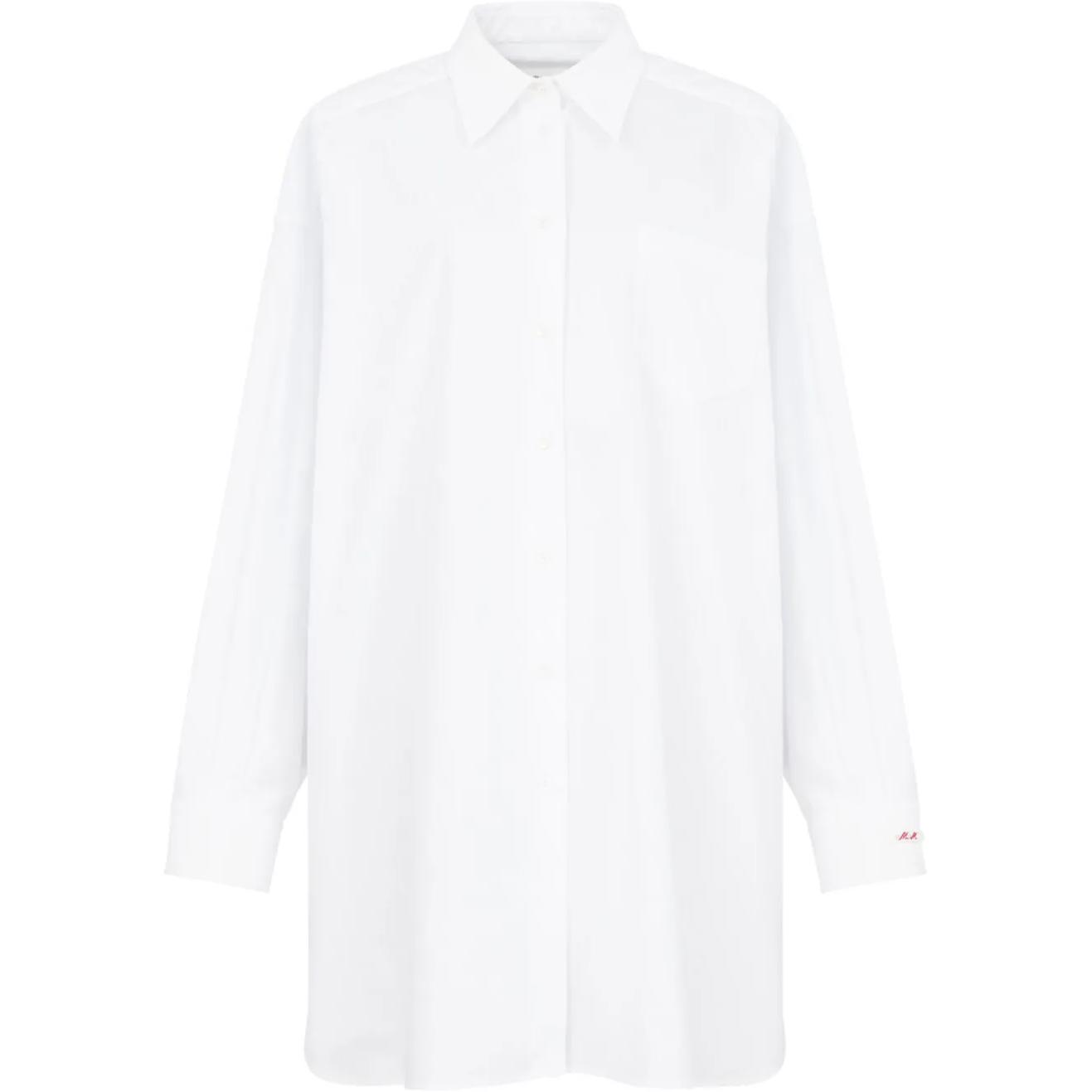 Order (W) Maison Margiela SS24 白色长袖纽扣中长款衬衫裙。 S51DL0253S54750100