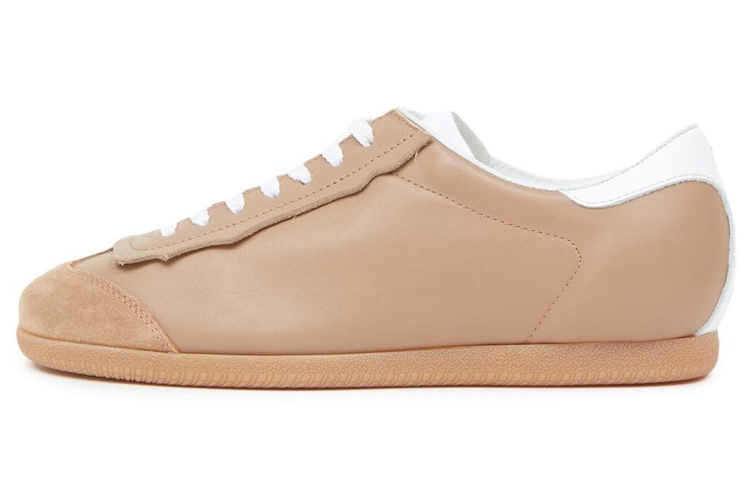 (W) Maison Margiela Suede Leather Low-Top Lace-Up 'Brown White'