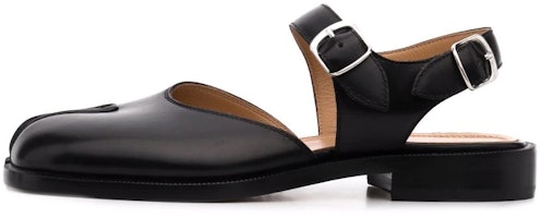 (Women) Maison Margiela Tabi 'Black Leather with Adjustable Strap' S58WP0249P3292T8013 (Women) Maison Margiela Tabi 'Black Leather with Adjustable Strap' S58WP0249P3292T8013