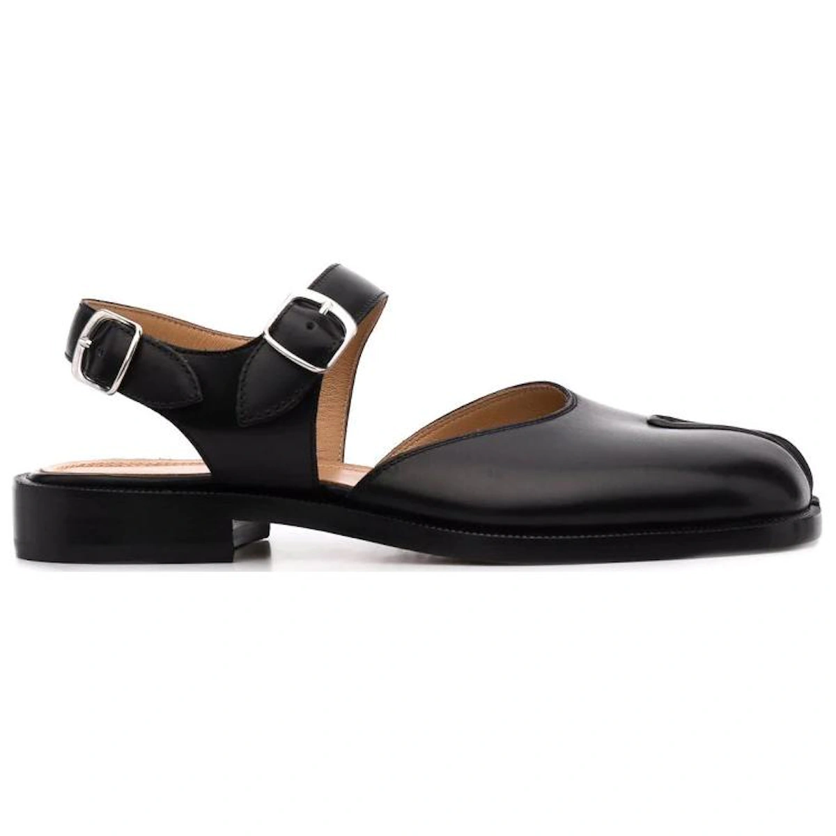 (Women) Maison Margiela Tabi 'Black Leather with Adjustable Strap'