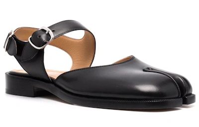 (Women) Maison Margiela Tabi 'Black Leather with Adjustable Strap'