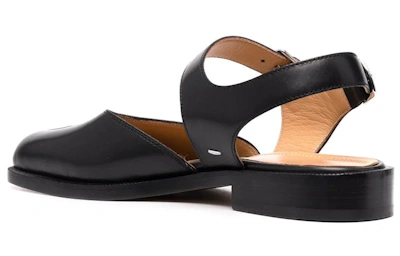 (Women) Maison Margiela Tabi 'Black Leather with Adjustable Strap'