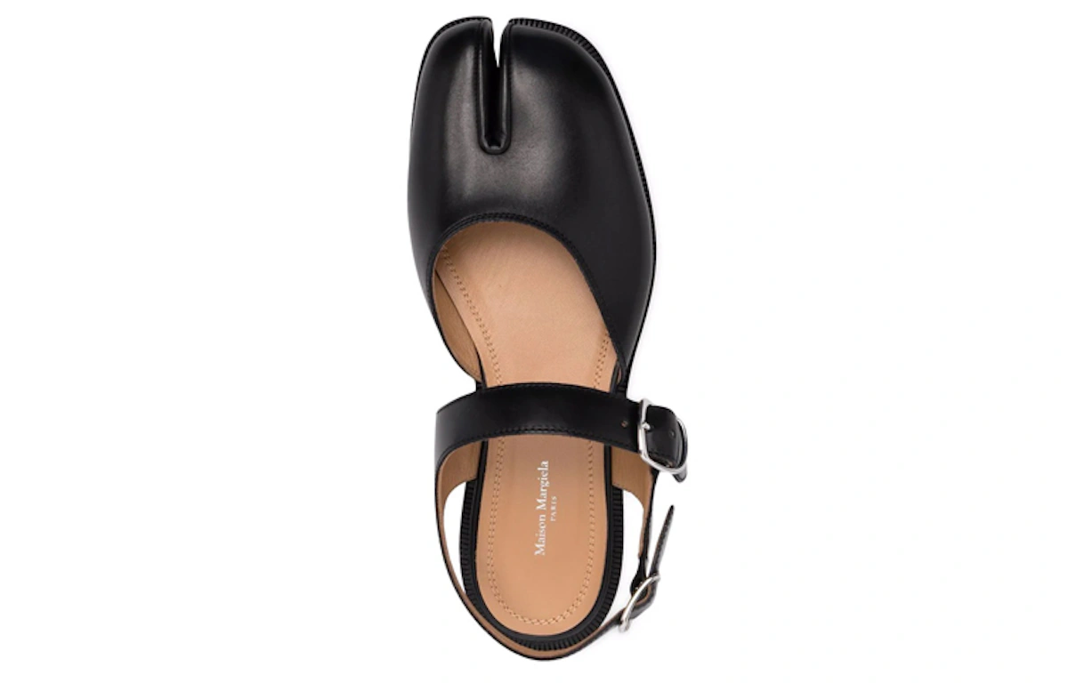 (Women) Maison Margiela Tabi 'Black Leather with Adjustable Strap'