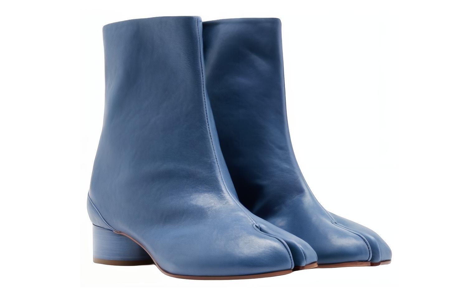 Shop (W) Maison Margiela Tabi 'Sepatu Boot Kulit Biru' S58WU0273P3753T6050