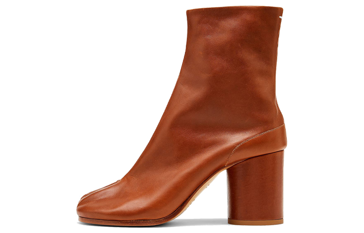 (W) Maison Margiela Tabi 'Brown Chunky-Heel Booties'