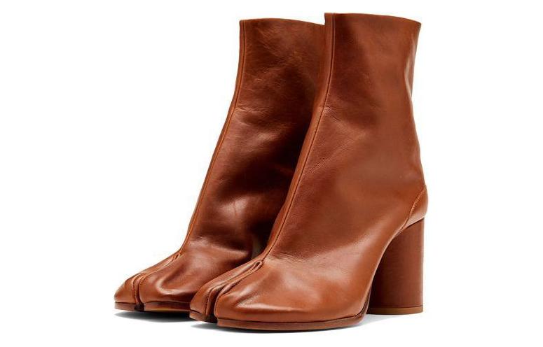(W) Maison Margiela Tabi 'Brown Chunky-Heel Booties' 圖 3