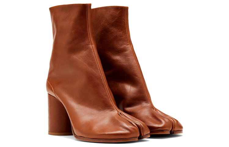 (W) Maison Margiela Tabi 'Brown Chunky-Heel Booties' 圖 4