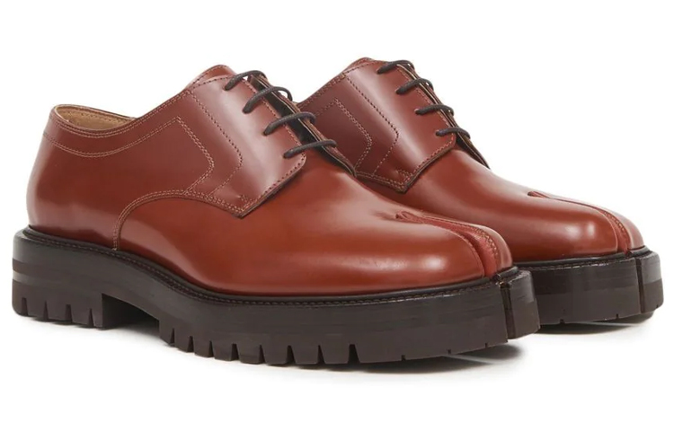 (W) Maison Margiela Tabi 'Brown Leather Split-Toe Lace-Up' 圖 3