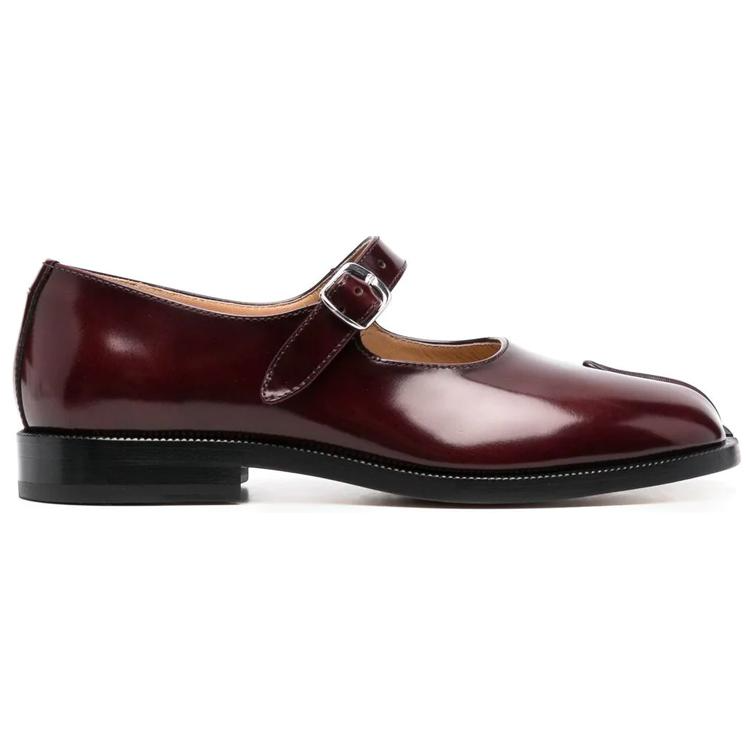 (W) Maison Margiela Tabi 'Burgundy Leather Flats' 圖 2