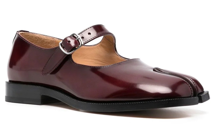 (W) Maison Margiela Tabi 'Burgundy Leather Flats' 圖 3