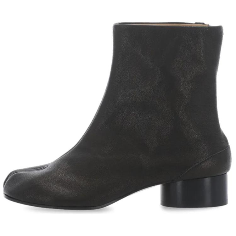 Buy (W) Maison Margiela Tabi“做旧黑色皮革靴子” S58WU0273PR058T8013
