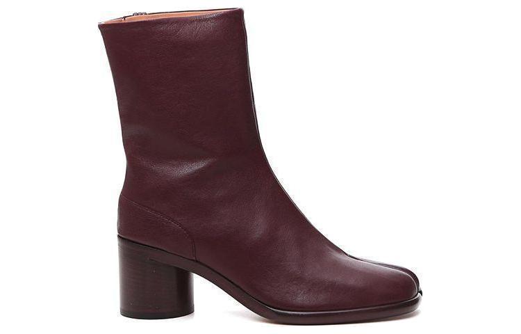 Order (W) Maison Margiela Tabi 'Sepatu Boot Tumit Chunky Kasual Cokelat' S39WU0202P3753T2148
