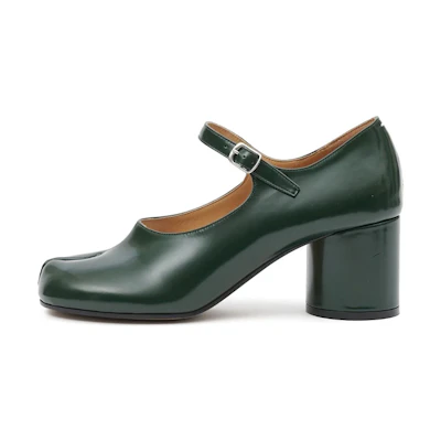 (W) Maison Margiela Tabi 'Green Ankle-Strap Chunky Heel'