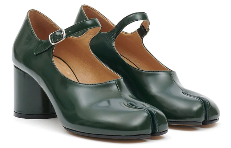 (W) Maison Margiela Tabi 'Green Ankle-Strap Chunky Heel' 圖 4