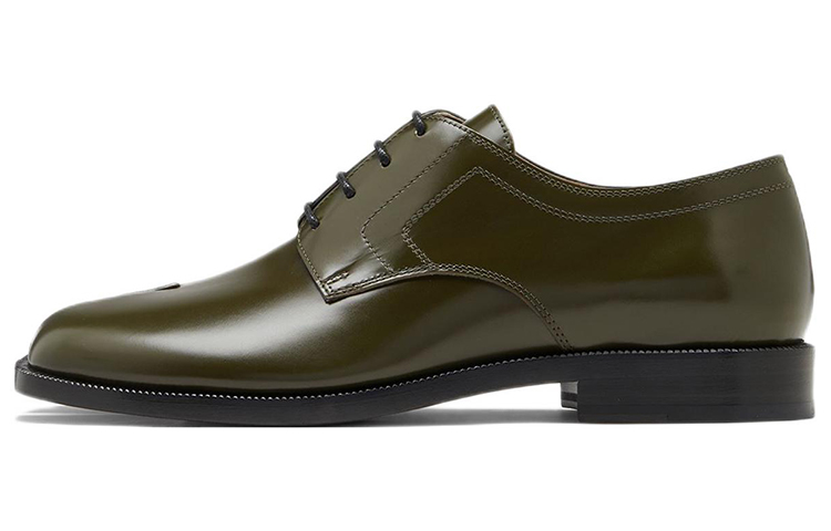 (W) Maison Margiela Tabi 'Green Leather Lace-Up'