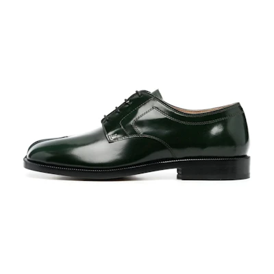 (W) Maison Margiela Tabi 'Green Leather Lace-Up Split-Toe'
