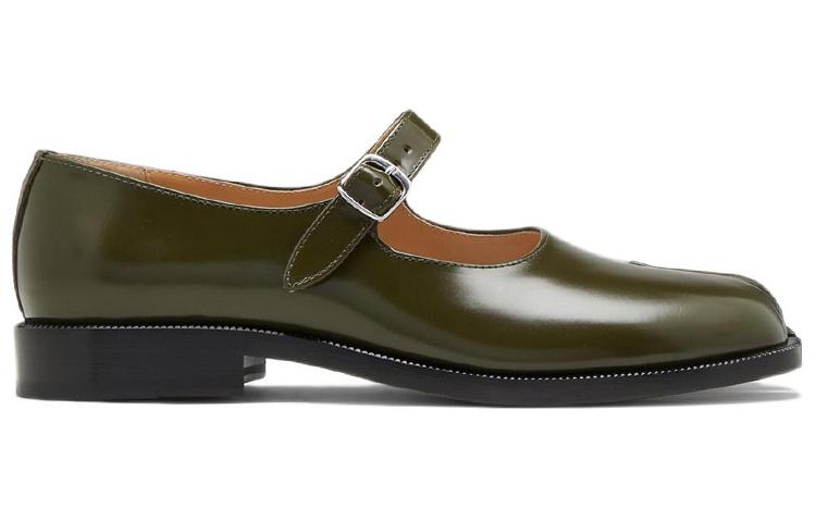 (W) Maison Margiela Tabi 'Green Leather Split-Toe Flats' 圖 2