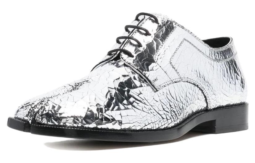 (W) Maison Margiela Tabi 'Metallic Lace-Up Flats Silver' 圖 3