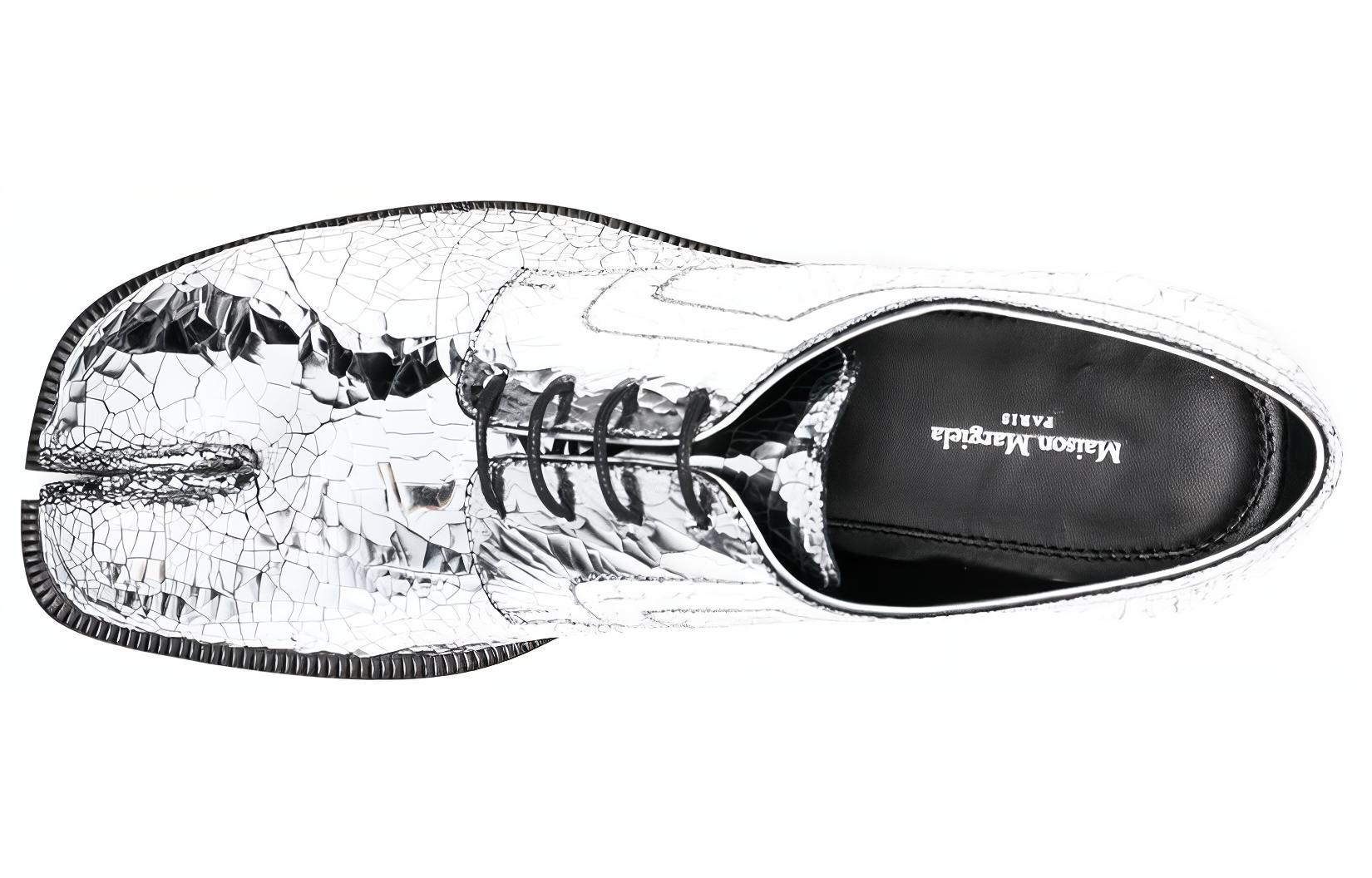 (W) Maison Margiela Tabi 'Metallic Lace-Up Flats Silver' 圖 4