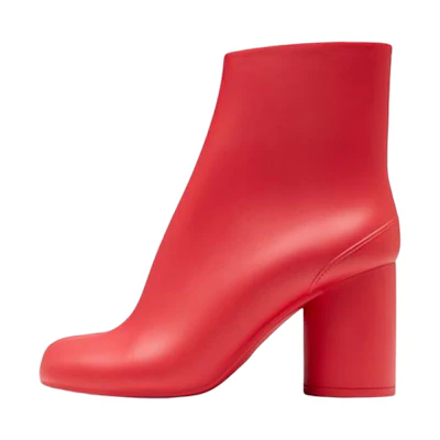 (W) Maison Margiela Tabi 'Red Rubber Ankle Boot'