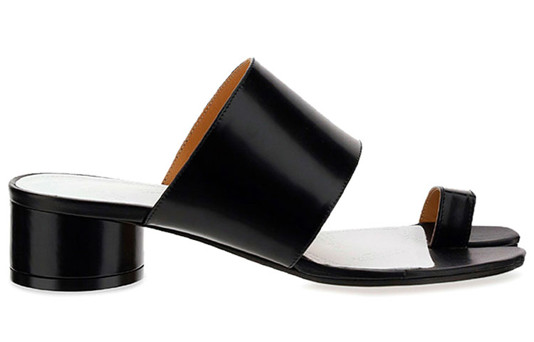 (W) Maison Margiela Tabi 'Sleek Black Leather Slides' 圖 2