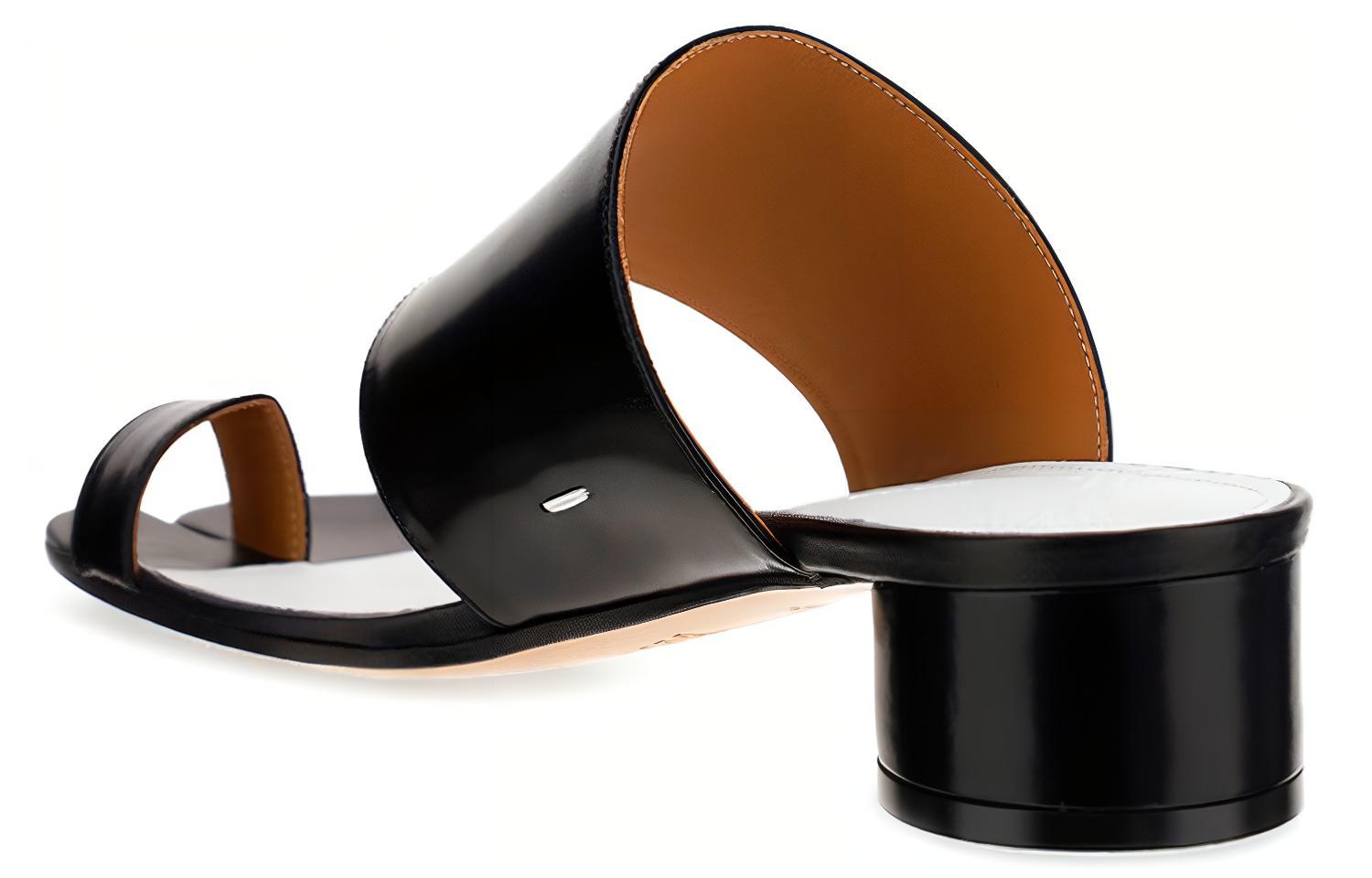 (W) Maison Margiela Tabi 'Sleek Black Leather Slides' 圖 4