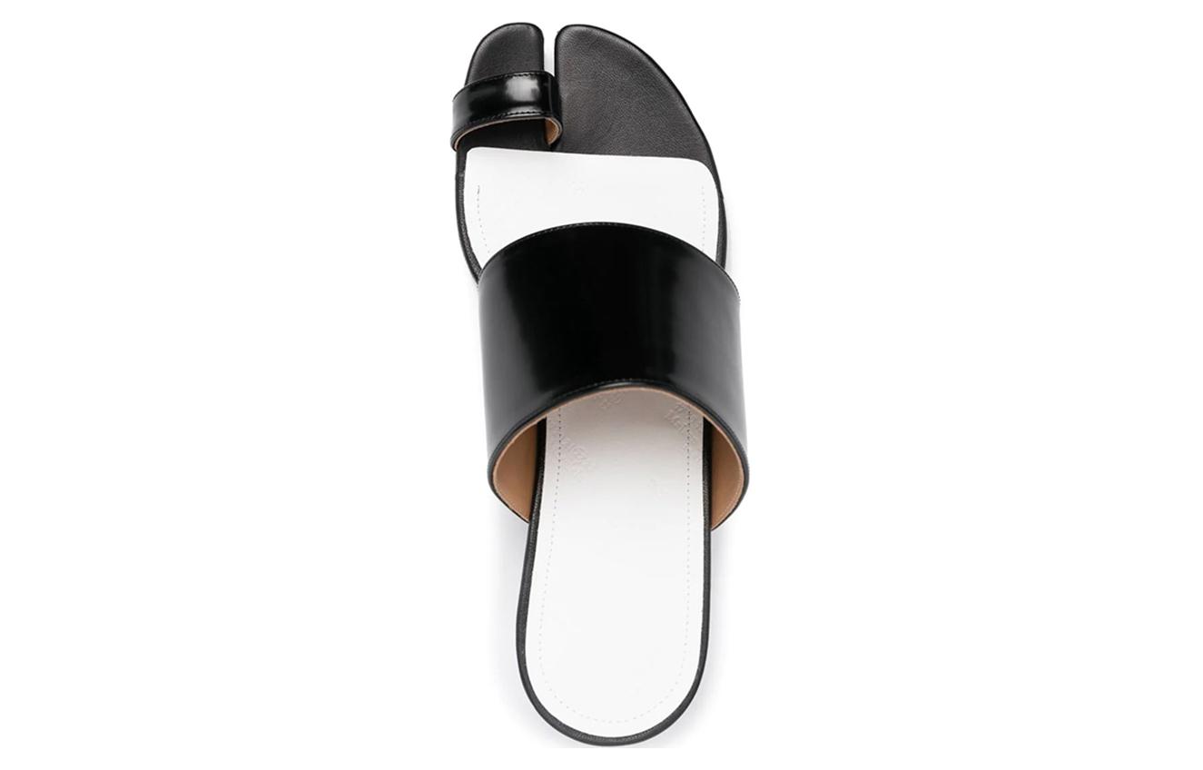 (W) Maison Margiela Tabi 'Sleek Black Leather Slides' 圖 6