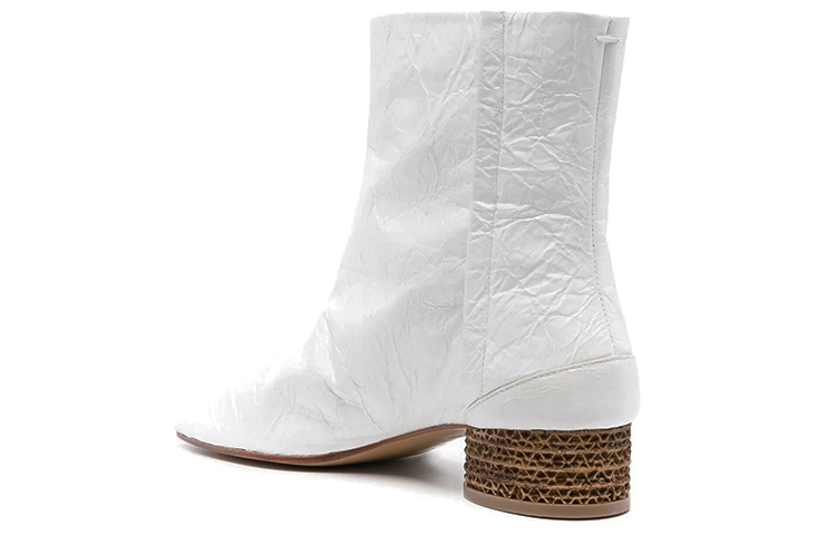 (W) Maison Margiela Tabi 'White Crinkle Calfskin Split-Toe Ankle Boot' 圖 3