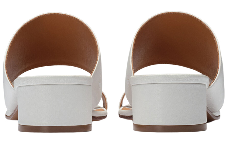 Shop (W) Maison Margiela Tabi ''Weiße Leder Tabi-Schuhe mit Absatz und geteilter Zehe'' S58WP0234PR869T1003