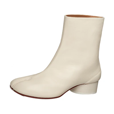 (W) Maison Margiela Tabi 'White Sheepskin Ankle Boot'