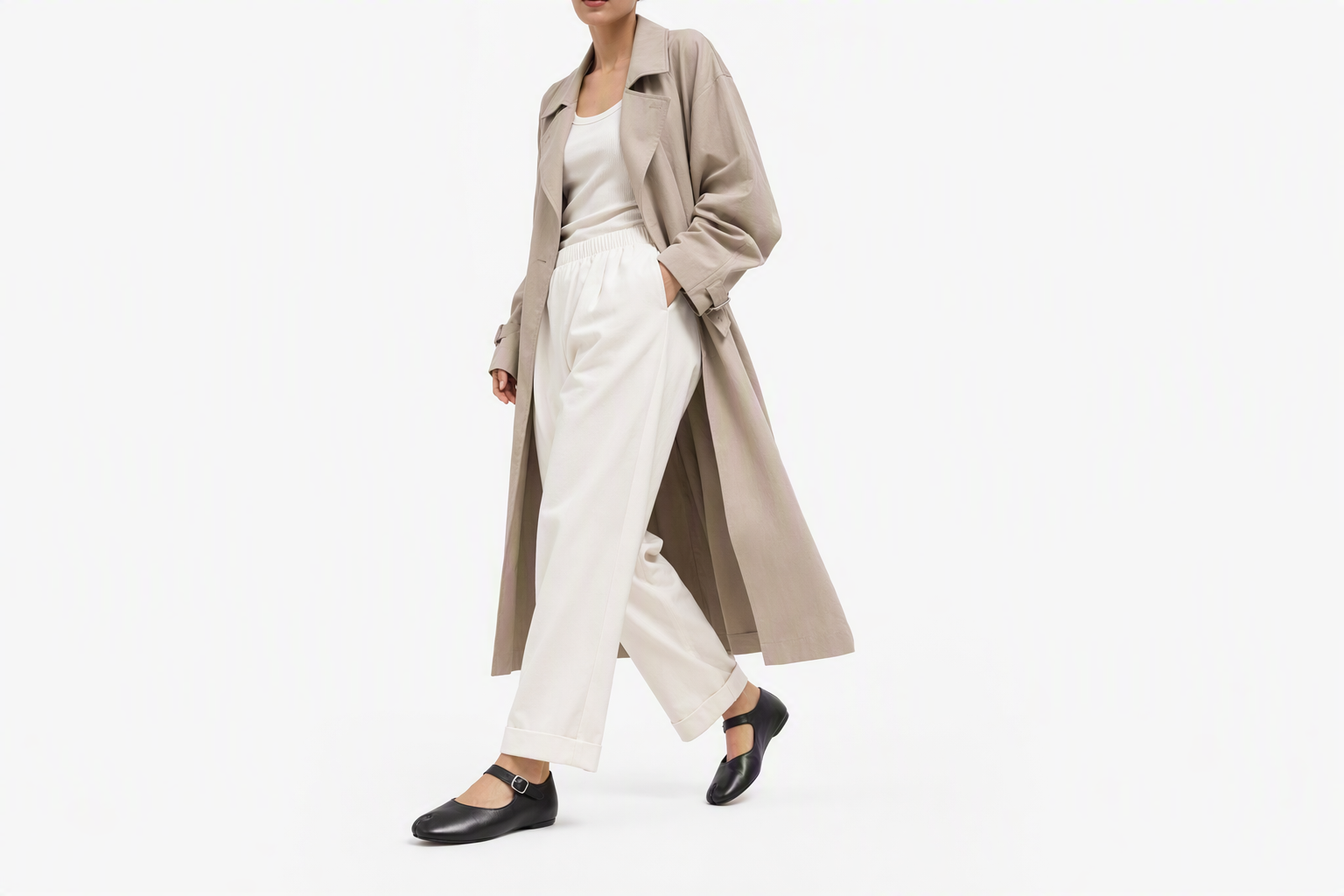 Order （女款）Maison Margiela Tabi雙繫帶黑色平底鞋 S58WZ0109-PR869-T8013